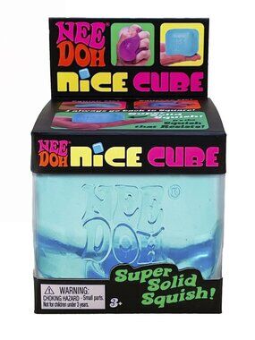 🧊Schylling NeeDoh Nice Cube Sensory Toy – Blue Square Stress Toy  💙